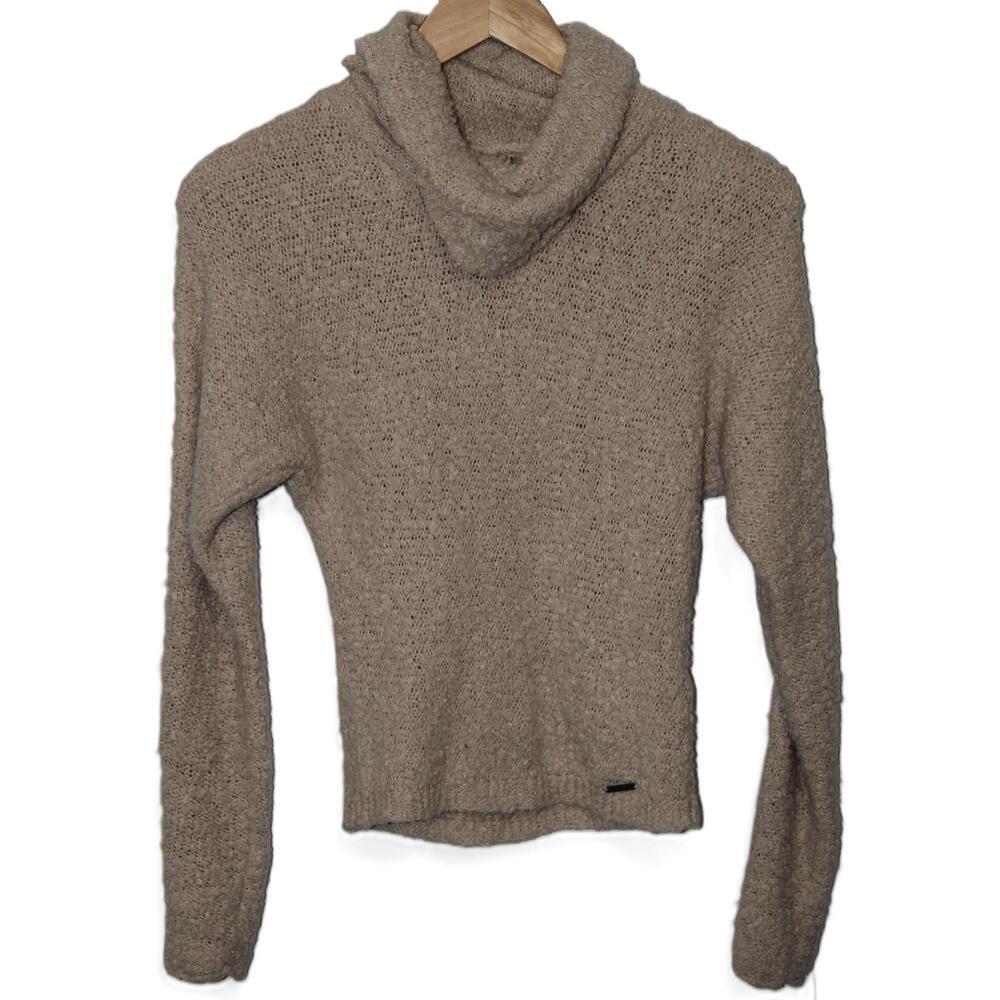 Womens Abercrombie & Fitch Tan Ribbed Knit Long Sleeve Turtleneck Sweater Sz XXS